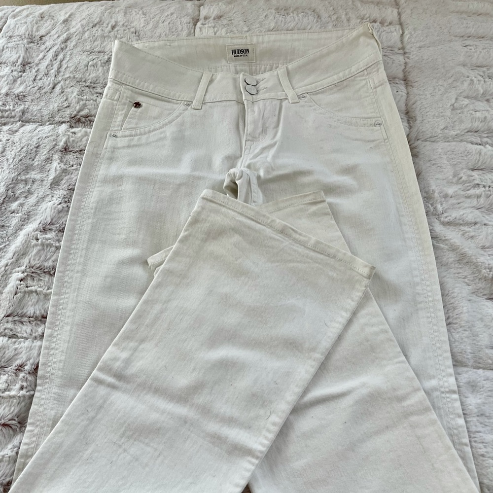 Ladies White Bootcut Hudson Jeans